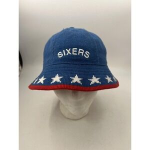 Philadelphia 76ers Hat Bucket Mens XL Blue Red NBA Basketball Knit Stars Nike